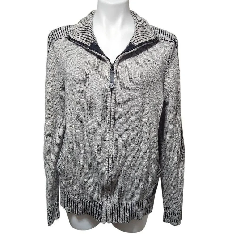 Fried denim NYC ribbed knit full zip‎ sweater men's medium